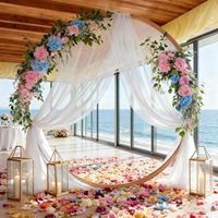 Tirai Latar Belakang Pernikahan Bahan Chiffon Tipis Ukuran Kustom untuk Dekorasi Lengkungan Pernikahan, Plafon, Pesta, Panggung, dan Acara