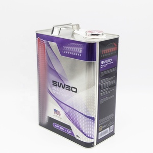 0.5L 1L 2L 3L 4L 5L White coating metal rectangular engine oil tin can empty lubricant motor oil cans with plastic cap spout
