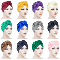Turbante de Poliéster Transpirable para Mujeres Musulmanas, Gorro Pre-atado con Nudo, Estilo Étnico, para Todas las Temporadas