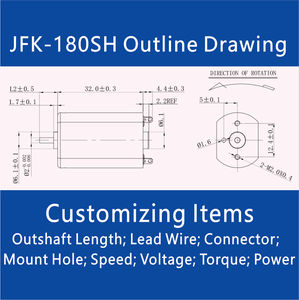 JRC JFK-<span class=keywords><strong>180SH</strong></span> 마이크로 DC 모터 고속 3.7V 6V 9V 12V FF <span class=keywords><strong>FK</strong></span> <span class=keywords><strong>180SH</strong></span> 180 DC 모터 전기 DC 모터 자동차 장난감 - Product Image 3