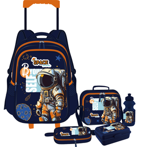 Set di 5 Zaini Trolley Scolastici da 17 Pollici 2026 con Astuccio, Borsa Pranzo, <span class=keywords><strong>Porta</strong></span> Borraccia e Borsa Termica - Confezione da 5 Pezzi - Product Image 6