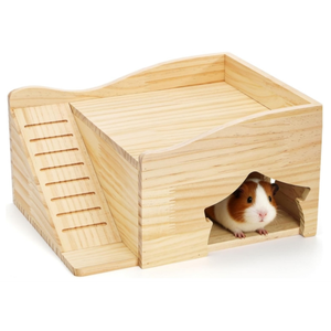 Maisonnette <span class=keywords><strong>en</strong></span> <span class=keywords><strong>bois</strong></span> avec escalier et fenêtre pour petits animaux – Habitat et abri - Product Image 1