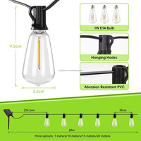 Guirlandes lumineuses solaires étanches pour le camping en plein air avec ampoules LED ST38 incassables