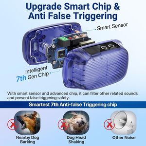 Collar Antiladridos Recargable Ajustable con 8 Niveles de Sensibilidad, Sonido y Vibración, Resistente al Agua IP67, Duración de la Batería >20h para Perros Grandes y Medianos - Product Image 3