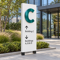 Panneau Totem Lumineux LED Extérieur Écologique en Acier Inoxydable Étanche pour Entreprise
