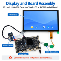Kit Layar Sentuh Kapasitif TFT LCD 10,1 Inci 1280x800 dengan Papan Android RK3288 untuk HMI dan Terminal Layanan Mandiri