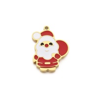 Accessoires de bijoux en acier inoxydable électroplaqué 18 carats sur le thème de Noël, pendentifs DIY, arbre de Noël, Père Noël, bonhomme de neige, renne