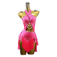 Nouvelle robe de danse latine sexy pour femme en Spandex/Polyester avec détection par infrarouge pour les fêtes, spectacles et compétitions
