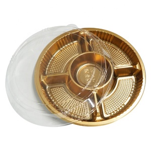 Round plastic sushi tray 5 compartment disposable sushi trays plastic tray