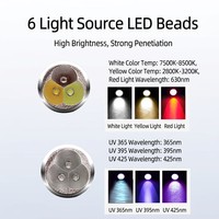Porte-clés lampe torche à lumière rouge en acier inoxydable 304 stable, 3 LED 650nm, réflecteur en alliage d'aluminium, rechargeable avec batterie 18650, IP55