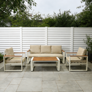 Sofá de Aluminio Resistente al Agua para Exteriores, para Terraza, Patio o Jardín, Muebles de Jardín con <span class=keywords><strong>Mesa</strong></span> de Té para Uso en Patio - Product Image 1