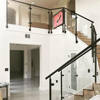 Balustrade de balcon extérieure de style moderne, main courante en acier inoxydable, poteaux en acier inoxydable, garde-corps en verre, bricolage facile, garantie de 5 ans