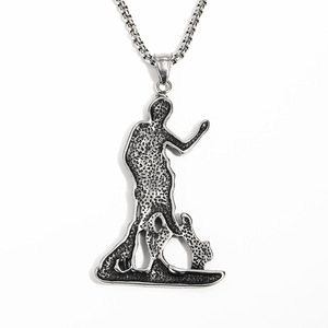 Bijoux du commerce extérieur transfrontalier Europe et États-Unis tendance rétro <span class=keywords><strong>saint</strong></span> chien titane acier pendentif masculin personnalité fa - Product Image 4