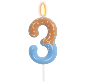 橙蓝色 5 岁生日蜡烛，适合女孩和男孩 - 5 号蜡烛蛋糕装饰，适合儿童 - Product Image 3