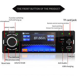 Lecteur MP5 de voiture à écran tactile HD de 4.1 pouces avec port USB et connexion par carte SD Prend en charge les formats audio MP3 APE & FLAC Garantie 1 an - Product Image 2