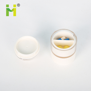 Venta al por mayor de lujo de forma redonda <span class=keywords><strong>farmacia</strong></span> mini promocional cortador de pastillas de plástico y trituradora con caja - Product Image 4