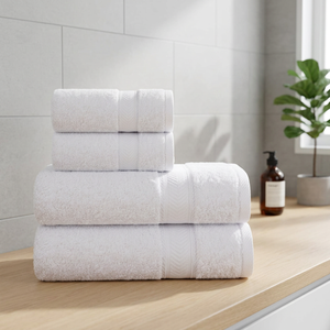 Ensemble de serviettes de bain en coton blanc doux ORCHID, écologiques, séchage rapide, hypoallergéniques, pour hôtel, spa, usage domestique - Product Image 1