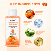 Koreaanse Persimmon Fruit Extract Douchegel, verwijdert zweetgeuren, verzachtende bodywash voor alle huidtypen