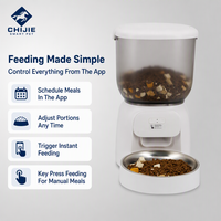 Distributeur automatique de nourriture pour animaux de compagnie avec caméra WiFi, commande par application, écran LCD, alimentation programmée et quantitative, bouteille de 3L en plastique, alimenté par batterie, pour chats