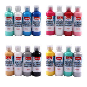 Office and School Supplies Easily Washable High Flow Acrylic Pour Art <strong>Paint</strong> with Premium Pigments Packed <strong>in</strong> Easy-squeeze <strong>Bottle</strong> - Product Image 1