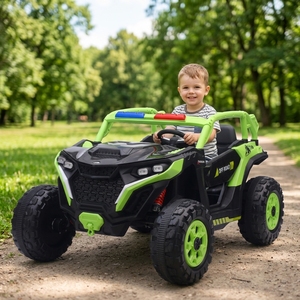 4 <b>Wheels</b> <b>Plastic</b> 2 Seater Ride-On Car 12V Battery Operated for 2-4 Years Kids Unisex - Product Image 1