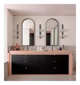 Hot Selling American Retro Style Solid <b>Wood</b> <b>Bathroom</b> <b>Cabinet</b> Single <b>Bathroom</b> Vanity <b>with</b> Smart <b>Mirror</b> - Product Image 1