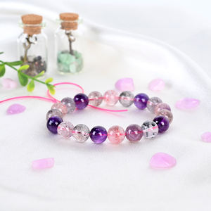 Bracelet en perles de cristal de haute qualité en gros, perles Super 7 polies de 10 mm, idéal pour de beaux cadeaux - Product Image 1