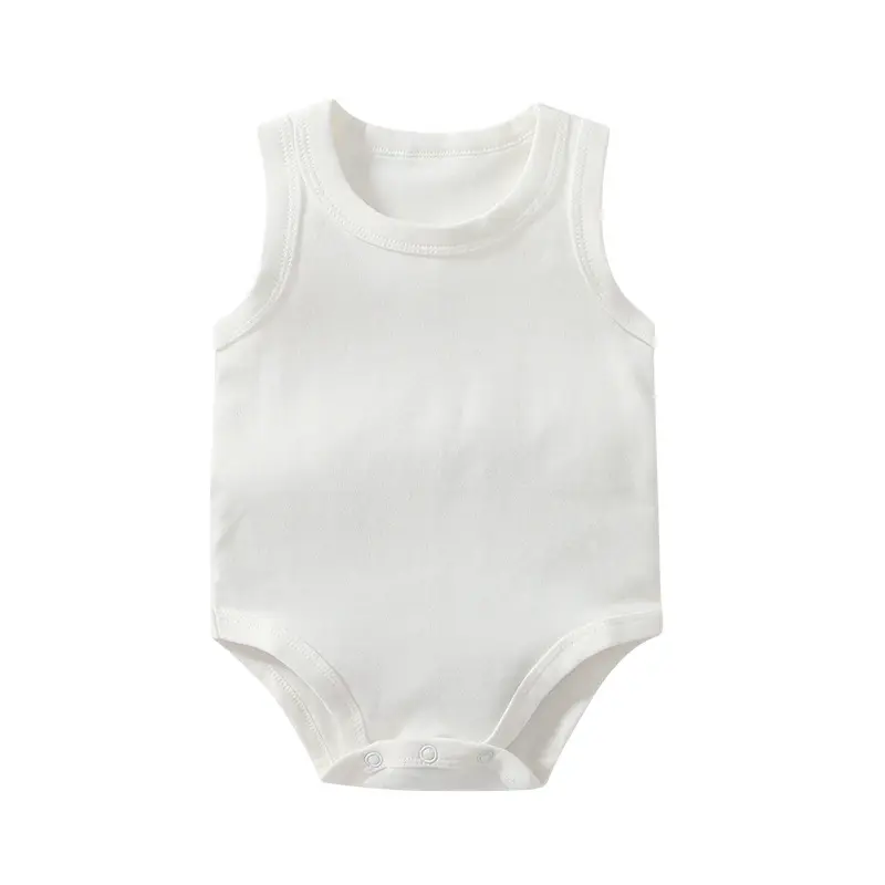 Baby clothes Baby Sleeveless Rompers 100% Cotton Newborn Baby Jumpsuit Vest in Stock Ready to Go