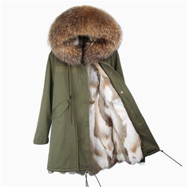 Manufactory Wholesale Winter Casual Women Oversize Fur Fox Collar Hooded Coat Parka Fur Coat Jacket Form China Manufacturer