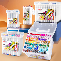 Set de stylos marqueurs d'art à double pointe avec pointes fines et larges, encre à base d'alcool pour la peinture professionnelle et étudiante