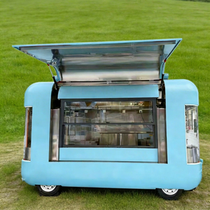 <b>Cheap</b> Outdoor Mobile Food Truck Food Trailer Vintage Large Trailer Fast Food Truck Blue Truck Trailer - Product Image 1