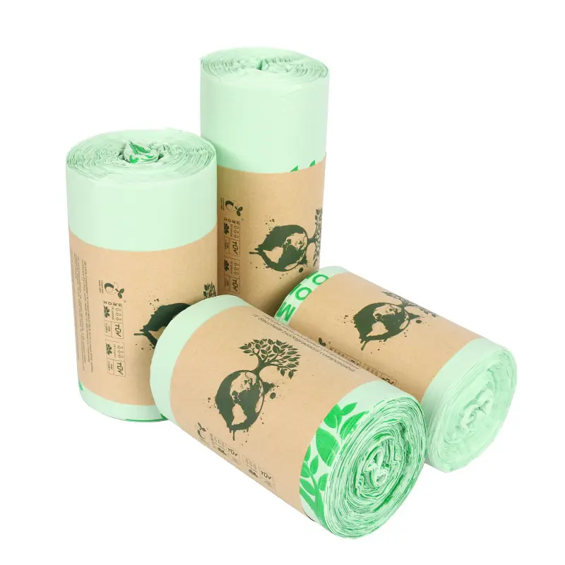 Sacchetti di plastica biodegradabili d'imballaggio ecologico all'ingrosso sacchetti di immondizia biodegradabili all'ingrosso di 100%