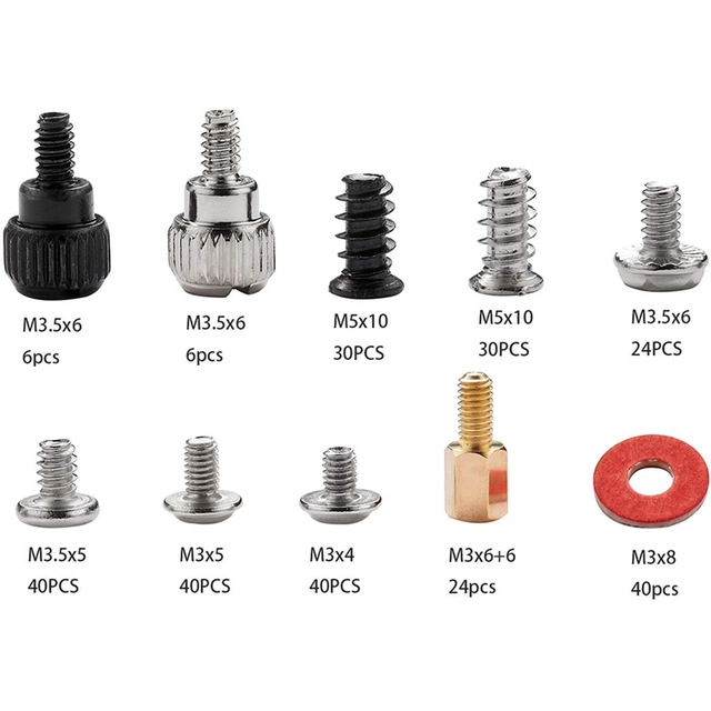 280PCS Computer Screw Standoffs Set Kit M3 M3.5 M5 Screw for Hard Drive Computer Case Motherboard Fan Power
