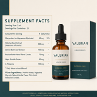 Extrait Liquide de Racine de Valériane en Gros 300mg Formule Sommeil et Détente avec Passionflower et L-Théanine Supplément ODM