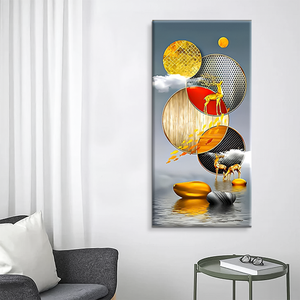 <span class=keywords><strong>Peinture</strong></span> sur porcelaine cristalline style nordique, cerf doré, portrait décoratif <span class=keywords><strong>à</strong></span> suspendre <span class=keywords><strong>pour</strong></span> salon, entrée, <span class=keywords><strong>chambre</strong></span> - Product Image 5