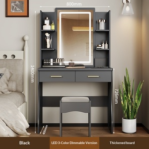 Venta Directa <span class=keywords><strong>de</strong></span> Fábrica, Tocador <span class=keywords><strong>de</strong></span> Madera Nórdico para <span class=keywords><strong>Dormitorio</strong></span>, Tocador <span class=keywords><strong>de</strong></span> Maquillaje con Espejo LED y Silla - Product Image 3
