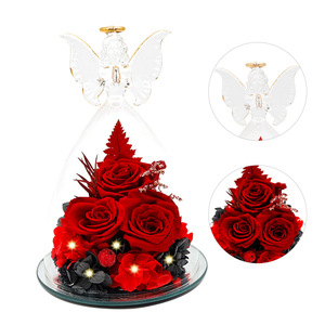 Fleur <span class=keywords><strong>éternel</strong></span>le faite à la main sous cloche en verre Tanabata Archangel pour la Saint-Valentin, Noë<span class=keywords><strong>l</strong></span>, la remise des diplômes, décoration préservée, cadeau - Product Image 2