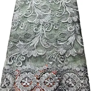 LS284 European and American style traditional embroidery press drill transparent lace fabric for dress and fashion garments