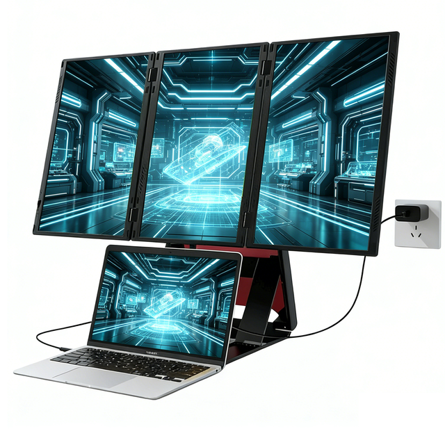 Z4PRO 15.6 Inch Portable Monitor Quad Display 1080P IPS Dual USB-C Laptop Screen Extender Multi Screen Setup for Work From Home