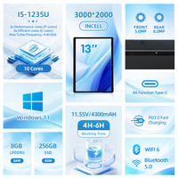 Tablette PC 2-en-1 de 13 pouces avec clavier, 8 Go + 256 Go, processeur i5/i7 – Fournisseur d'usine chinois