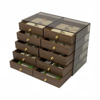 Armoire de rangement pour bijoux sur mesure avec 10 tiroirs coulissants, plateaux à bagues et organisateur de bijoux multi-compartiments pour la vente en gros et au détail