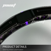 Volant personnalisé en fibre de carbone forgée LED violet pour Volkswagen MK7 GTI Golf R Jetta GLI Scirocco 2015-2021, amélioration de l'intérieur