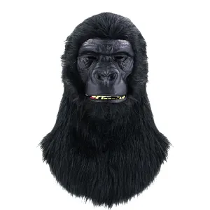Supporto mascherina per la testa di scimpanzé personalizzata maschera per feste in maschera di Halloween oggetti di scena realistici animali pelosi maschera