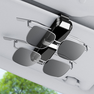 Aksesori Interior mobil klip berkepala ganda, pemegang cermin pelindung matahari dengan pengatur kartu tiket klip kacamata ABS - Product Image 1