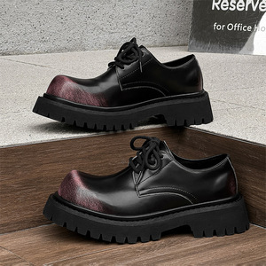 أحذية رجالية ذات نوعية جيدة ، أحذية ديربي بنعل سميك ومدور من الأمام - Product Image 1