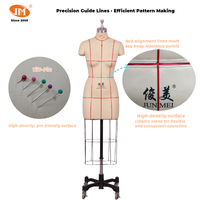 Maniquí de Hombros Plegable Junmei Profesional de Fibra de Vidrio Ajustable para Vestidos, Estándar Estadounidense ASTM