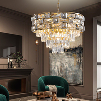 Luminaire d'intérieur suspendu en cristal pour escalier chinois, Design moderne