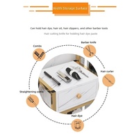 Station de coiffure avec miroir en bois, armoire de rangement durable avec support pour outils de coloration et sèche-cheveux pour salon de beauté