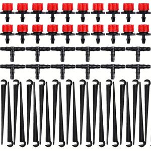 Tête d'irrigation goutte à goutte rouge à huit trous, débit réglable, pour l'arrosage des plantes de jardin, ensemble d'accessoires pour système d'arrosage, 90-150 pièces - Product Image 2