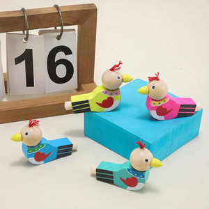 Sifflet d'oiseau en bois de dessin animé, jouet musical pour enfants de 2 à 4 ans, 8x5x1.5cm - Product Image 3